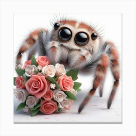 Spider With Flowers Canvas Print