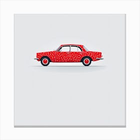 Red Polka Dot Car Canvas Print