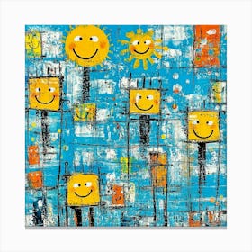 Smiley Faces Art Canvas Print