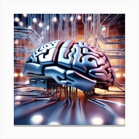 Brain On Circuit Board 2 Canvas Print
