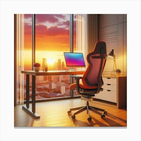 Office At Sunset Canvas Print