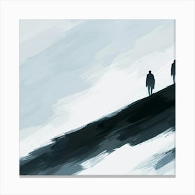 Two Men Walking Up A Hill Canvas Print