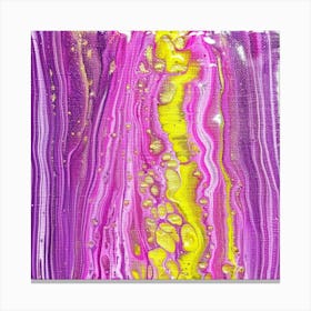 Purple And Yellow Abstract Painting Stampe su tela