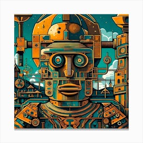 Robot City Canvas Print