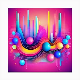 Abstract Background With Colorful Spheres Canvas Print