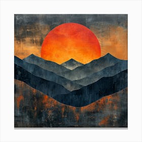 Sunset In The Mountains Canvas Print