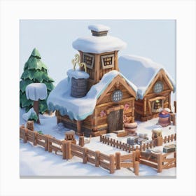 A Snow Village 3 Canvas Print