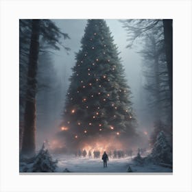 Christmas Tree In The Woods 12 Canvas Print