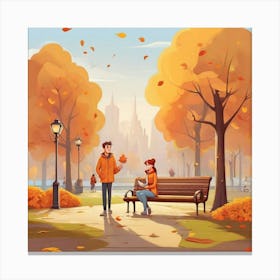 Autumn In The Park Canvas Print