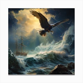 Eagle In The Storm Canvas Print