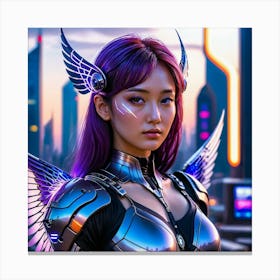 Asian Girl With Wings Canvas Print