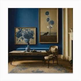 Blue Living Room 6 Canvas Print