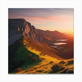 Sunset In The Mountains Canvas Print