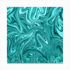 Teal Liquid Marble Canvas Print