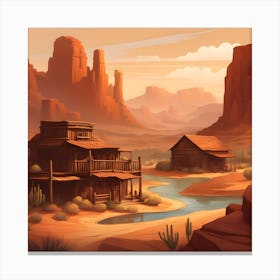 Western Town Canvas Print