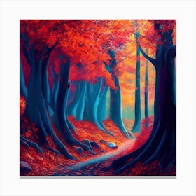 A Forest In Autumn Canvas Print