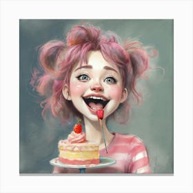 Pink Haired Girl 1 Canvas Print