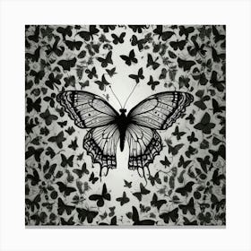 Butterfly - Black And White Canvas Print