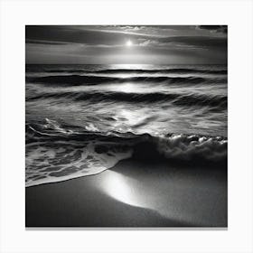 Black And White Seascape 9 Canvas Print