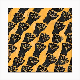 Black History Empowering Fist Pattern 3 Canvas Print