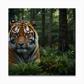 Tiger In The Forest Canvas Print