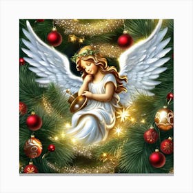 Angel Christmas Tree 2 Canvas Print