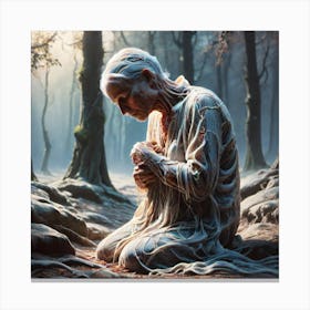 Old Woman In The Woods Canvas Print