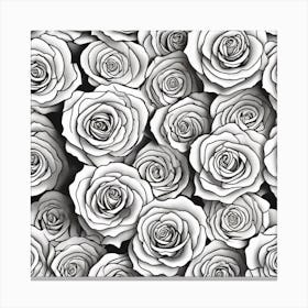 Black And White Roses 1 Canvas Print