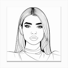 dua lipa drawing portrait Canvas Print