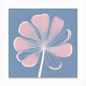 A White And Pink Flower In Minimalist Style Square Composition 191 Canvas Print