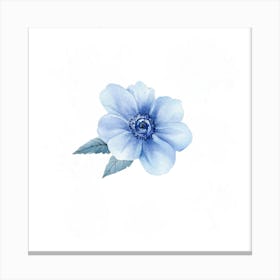 Watercolor Blue Floral 2 Canvas Print