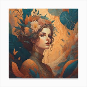 Girl In The Forest Canvas Print