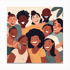 A group of friends from different backgrounds and cultures Canvas Print