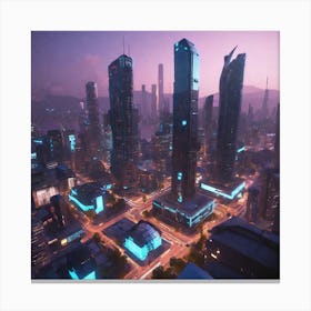 Futuristic Cityscape 186 Canvas Print