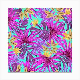 Tropical Greens Leaves Design 4 Canvas Print