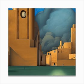 Metaphysical City Under Pollution Canvas Print