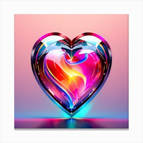 Abstract Colorful Heart Canvas Print