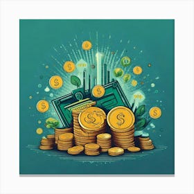 Firefly Finance, Illustration, Logo, Background, Icon, Money, Banking, Investment, Economy, Wealth, (9) Canvas Print