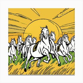 Horses In The Sun Canvas Print