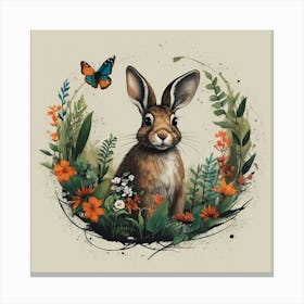 Bunny In The Garden Canvas Print