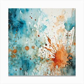 Artistic Grunge Pattern Stands Out In A Retro Watercolor Paint Stained Hues Merging And Contrasting (2) Canvas Print