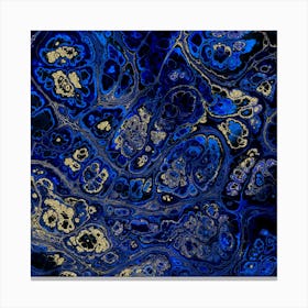 Blue And Gold Abstract Painting 4 Canvas Print