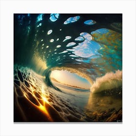 Wave Through A Hole Canvas Print