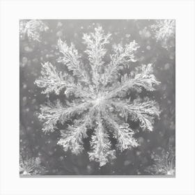 Snowflakes On Grey vector art Canvas Print