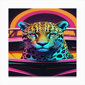 Leopard In A Car 1 Canvas Print