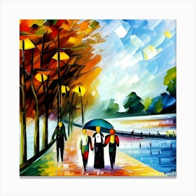 People Walking In The Park Canvas Print