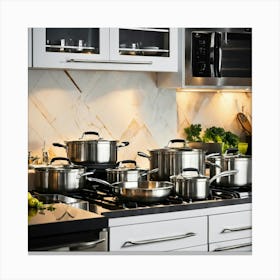 A Photo Of A Set Of Pots And Pans Canvas Print