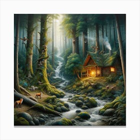 Cabin In The Woods 3 Canvas Print