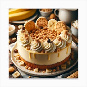 Cookie Cake With Bananas Canvas Print