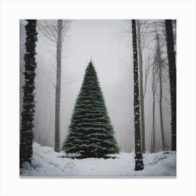 Christmas Tree In The Forest 55 Canvas Print